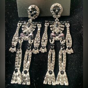 NWOT blinged skeleton earrings